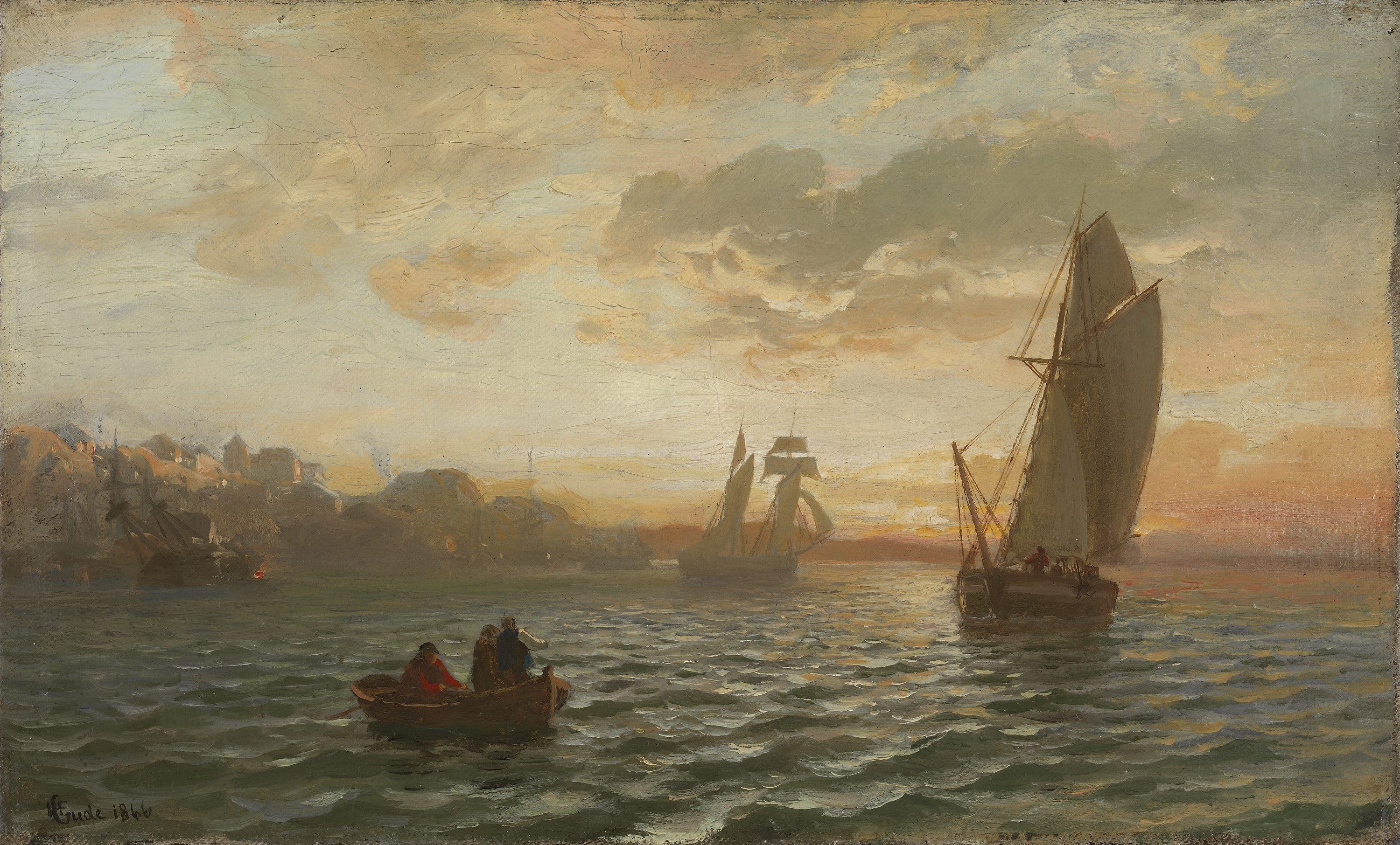 Norwegian fjord with boats — Nationalmuseet open collection